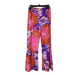60s mod flare nylon palazzo . 27" waist . 29" inseam